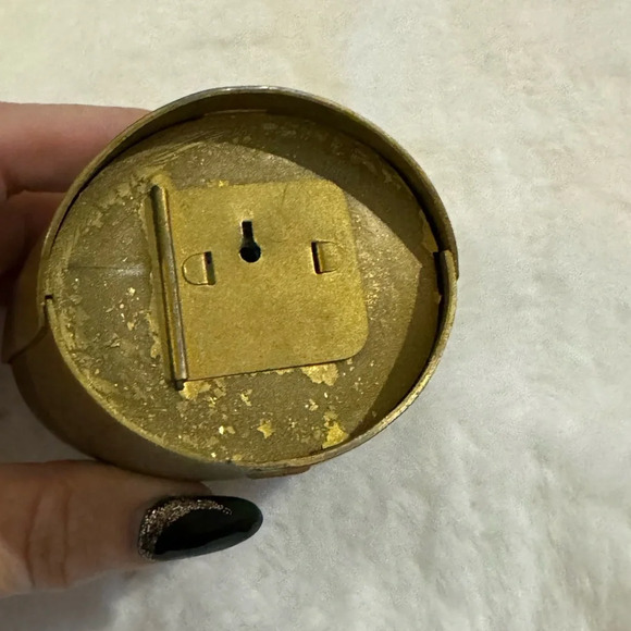 Vintage Brass Bavarian Floral Cowbell Shaped Piggy Coin Bank Cottagecore Rustic - Picture 2 of 9